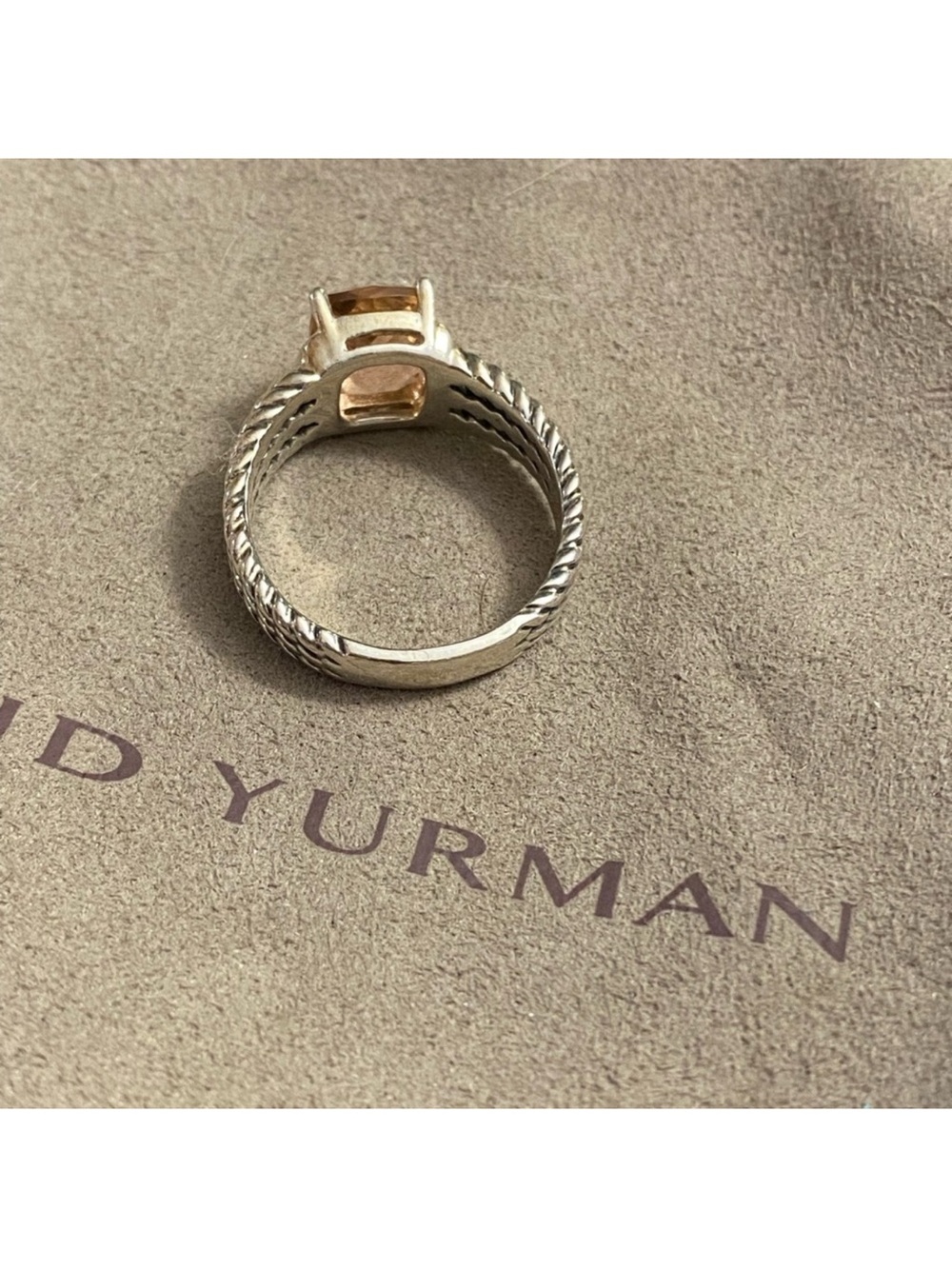 David Yurman Morganite and diamond petite Wheaton ring size 8.5 - Picture 9 of 11
